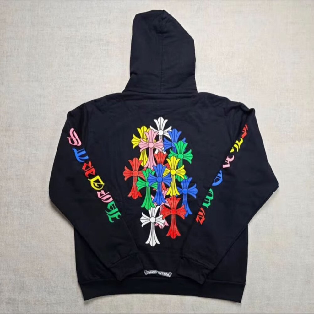 Chrome Hearts Black Sweatshirt with Vibrant Butterfly Design